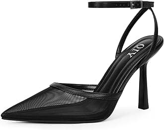 Closed Toe Ankle Strap Heels Women Pumps Pointed Toe Heeled Sandals for Women Stiletto Wedding Dress Shoes