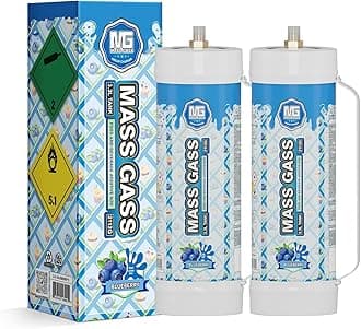 MassGass Cream Charger 3.3L Tanks 2112g×2 Whipped Cream Charger Cylinder Food Grade Blueberry Flavor for Whipped Cream Dispenser, 2-Pack