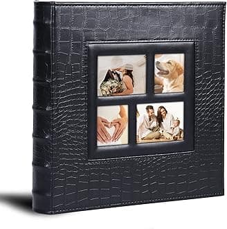 Vienrose Photo Album Self Adhesive 4x6 5x7 8x10 10x12 Pictures Large Magnetic Memory Scrapbook Album 60 Sticky Pages