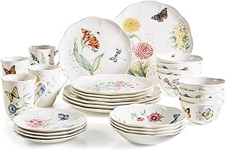 Lenox 865075 Butterfly Meadow 28-Piece Dinnerware Set Multicolor