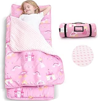 ACRABROS Toddler Nap Mat with Pillow and Blanket, Extra Large Rolled Napping Mats,Slumber Bags for Boys Girls,Kids Sleeping Bag for Daycare, Preschool Travel Camping
