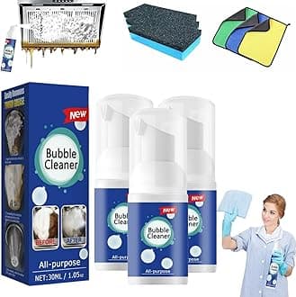 Bubble Cleaner, Bubble Power Cleaner, Bubble Cleaner Foam Spray, All Purpose Rinse Cleaning Foam, Powerful Stain Removing Foam Cleaner, All Purpose Powerful Stain Removal Kit (30ml * 3)