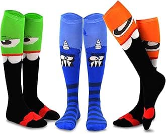 TeeHee Crazy Fun Silly Funky Girls Socks Novelty Knee High and Crew for Women Multipair Cotton