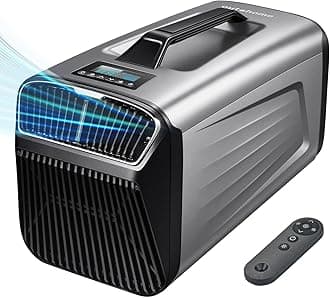 Portable Camping Air Conditioner for Outdoor and Indoor Use, Quiet Air conditoning For Small Rooms，5200BTU Fast Cooling Capacity for Tent AC (Silver)