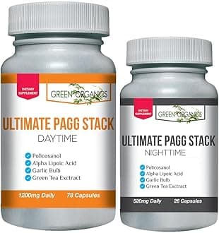 Green OrganicsUltimate PAGG Stack™ 4 Hour Body by Tim Ferriss - Policosanol, Alpha Lipoic Acid, Tea Flavonols, Garlic Extract