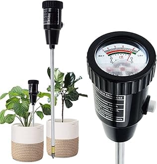 Soil pH Moisture Light Meter Tester Probe Sensor, Gardening Plants Growth Watering Quality Monitoring Acidity Test Tool Kits for Garden Farm Lawn Household (PH/Moisture Meter)