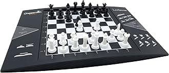 Lexibook Chessman® Elite Interactive Electronic Chess Game +, 64 Levels of Difficulty, LEDs, Family Child Board Game, Black/White, CG1300US
