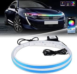 LED Strip Lights for Cars, Car Hood LED Strip 1.5M (60 Inch) Car Hood Strip Light Multicolor Strip Daytime Running Light APP Control 1set