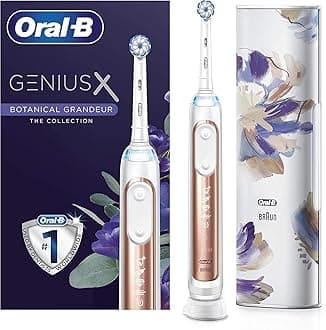 Oral-BGenius X Electric Toothbrush with Artificial Intelligence, App Connected Handle, 1 Toothbrush Head & Travel Case, 6 Mode Display with Teeth Whitening, 2 Pin UK Plug, Gifts For Women / Men