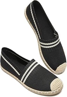 BABUDOG Womens Espadrilles Breathable Flats Shoes Mesh Slip on Loafers Soft White Flats
