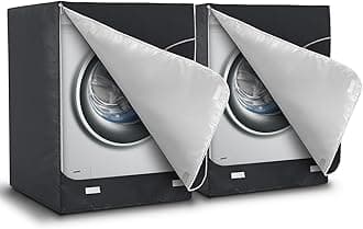AKEfit 2 Pack Washer Dryer Cover, Washing Machine Cover Waterproof, Dustproof and Anti-UV, Heavy Duty Oxford Washer Covers for Outside , 27"W x 33"D x 39"H -Black