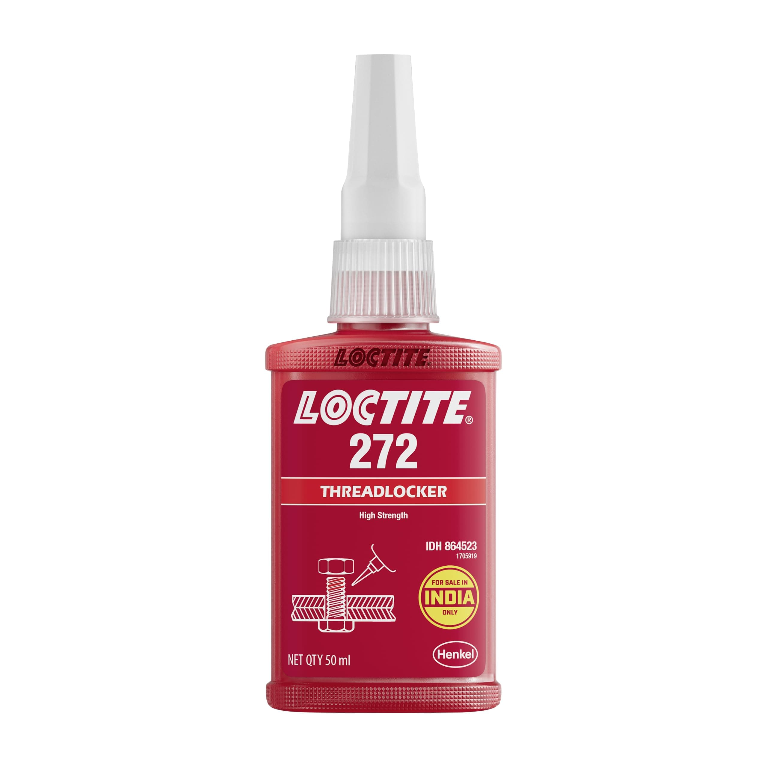 Loctite 88442 272 High Strength Temp Threadlocking Methacrylate Adhesive, 50ml, Red