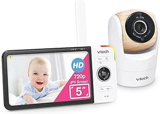 VTech VM928HD 5” 720p HD Display, Super 110 Wide Angle View Baby Monitor, Remote Pan-Tilt-Zoom,Night Vision, Up to 1000ft Range, Temperature Sensor, 9 Soothing Sounds & Lullabies,2-Way Talk, No WiFi