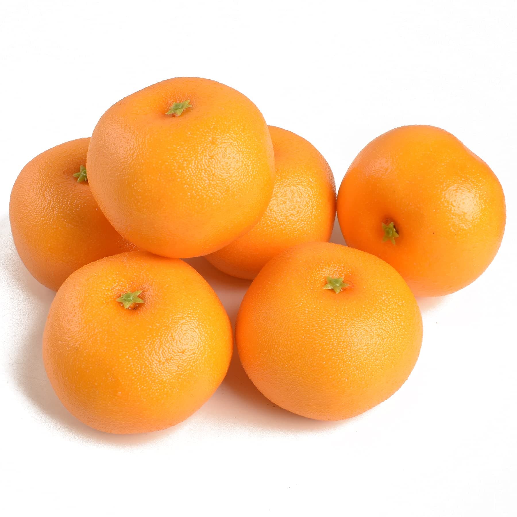 6 PCS Artificial Oranges Set Lifelike Simulation Oranges Realistic Fake Fruits for Home Party Kitchen Cabinet Decoration Supermarket Photography Props Fall Display
