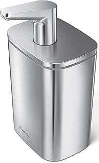 simplehuman 16 oz. Pulse Pump, Liquid Soap Dispenser, Drip Free Hand Soap Pump, Brushed Stainless Steel