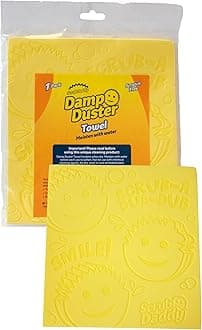Scrub Daddy Damp Duster Towel Magical Dust Cleaning Sponge, Dusters for Cleaning, Venetian & Wooden Blinds Cleaner, Vents, Radiator, Skirting Boards, Mirrors, Dust Brush Tools, Home Gadgets, Yellow