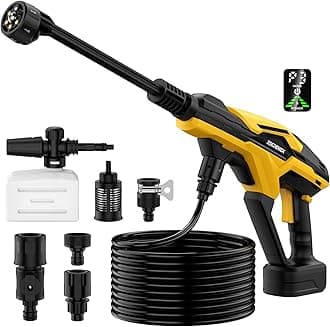 Cordless Portable Washer for Dewalt 18/20V Battery, 800 PSI Portable Handheld Washer with Brushless Motor, 6-in-1 Nozzle, 3 Level Adjustable for Car Yard Fence Wall Clean (Battery Not Included)