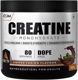 AS-IT-IS ATOM Creatine Monohydrate 250g - 80 Servings | Dope Free | Enhances Performance | Promotes Muscle Gains | Coffee Fusion Flavour…
