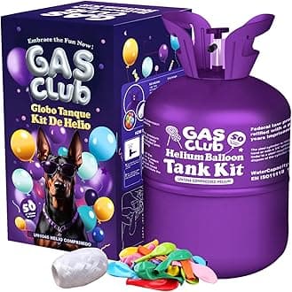 GasClub 13L Helium Tank for Balloons At Home Helium Balloon tank Up To 50 Latex Balloons