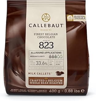 823 Finest Belgian Milk Chocolate Couverture Callets 33.6% Cocoa 400g