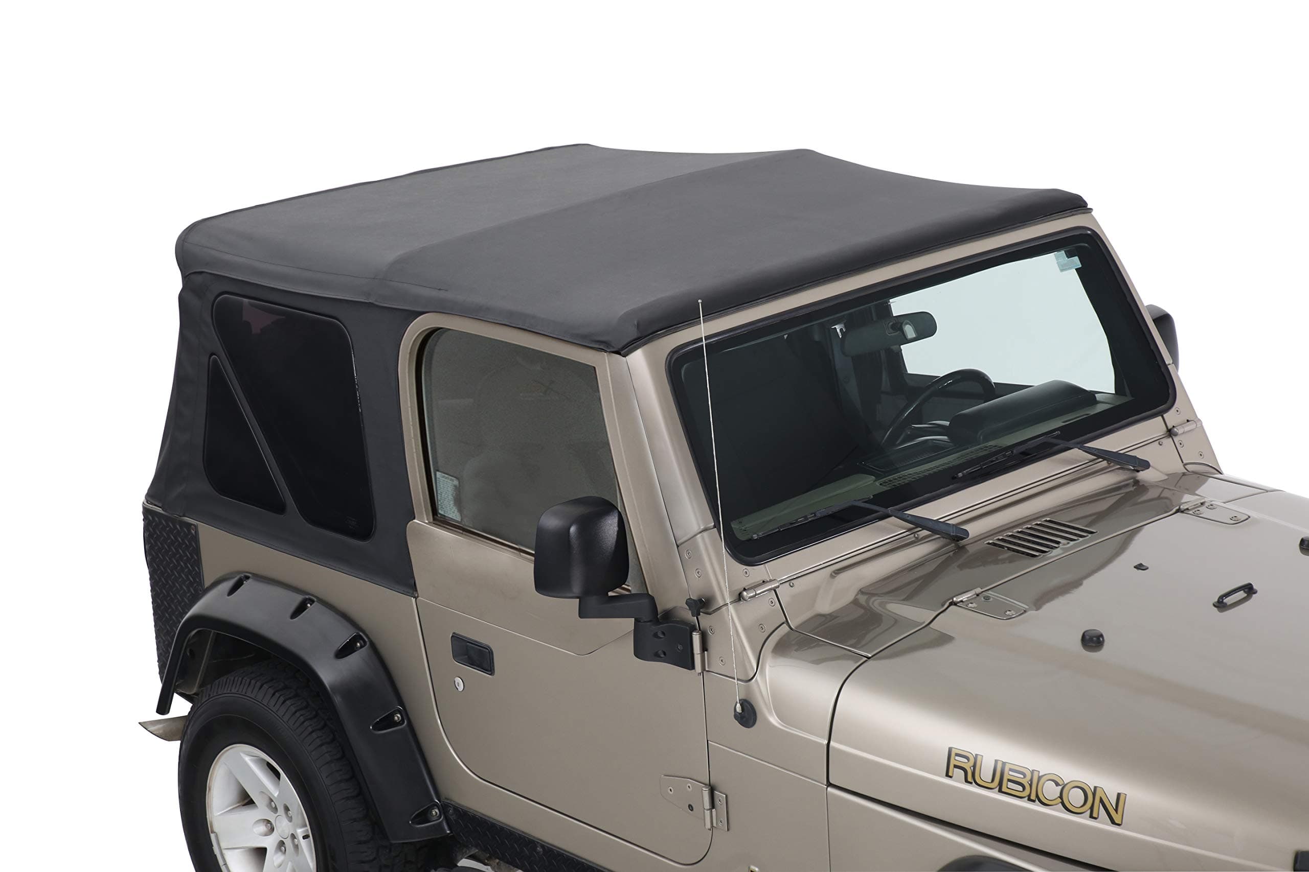 King 4WD Premium Replacement Soft Top Without Upper Door Skins - Black Diamond Body with 31% Tinted Windows are Suitable for Jeep Wrangler TJ 1997-2006