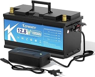 12.8V 100Ah LiFePO4 Battery Rechargeable Lithium Battery with 100A BMS, 4000-15000 Deep Cycles, Grade A Lithium Iron Phosphate Battery cells, for Trolling Motor, Boat, Rv, Solar