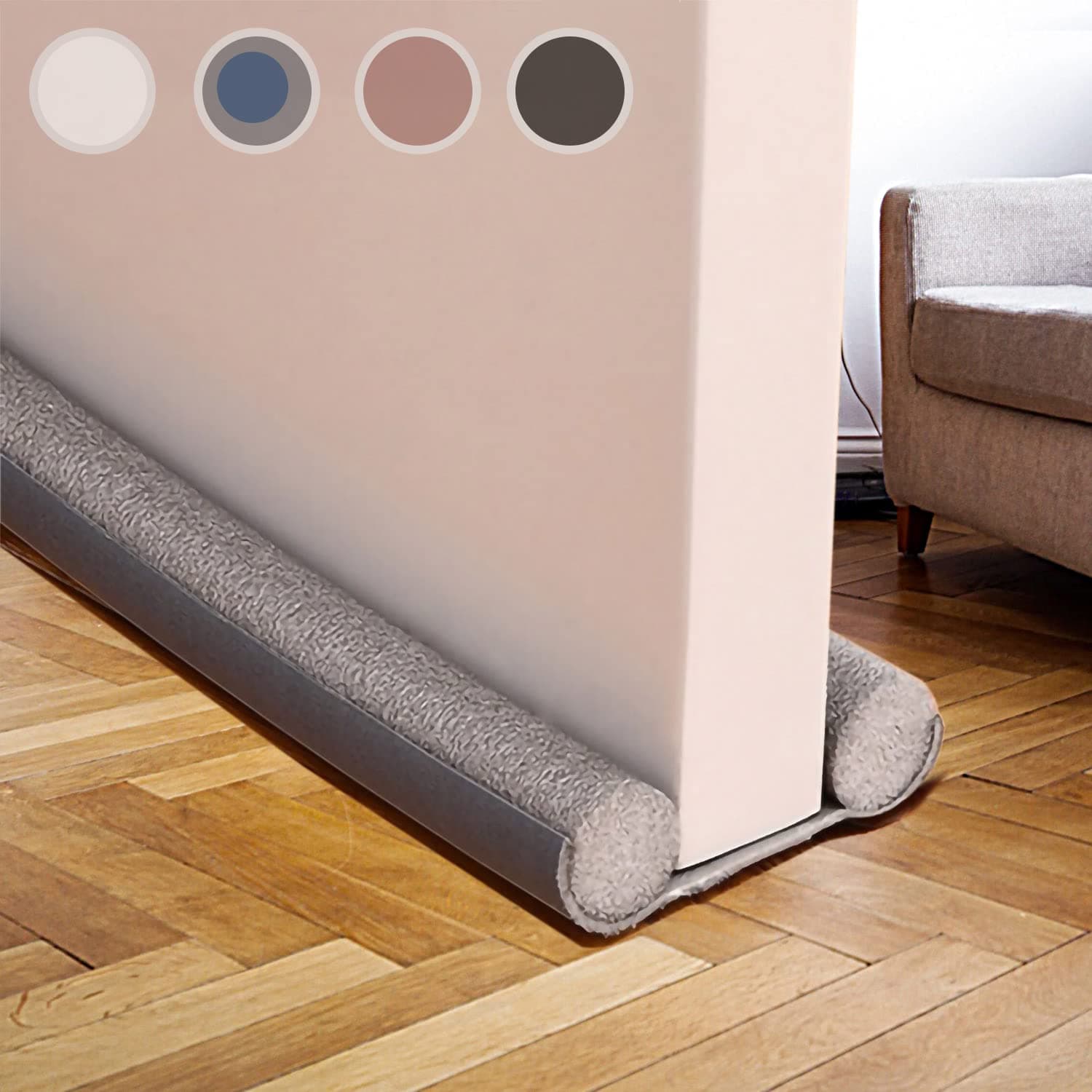 Draft Excluder for Doors - 94cm, Efficient Noise Blocker, Cold Air Stopper - Energy-Efficient Bottom Door Seal, Weather Stripping Under Door Draught Excluder for the Bottom of Your Door,Grey