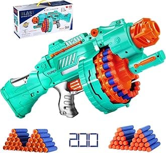 Toy Gun Automatic Electric Toy Foam Blasters & Guns with 200 Foam Bullets, 20-Dart Rotating Drum, Motorized Toys Guns for 6-12 Year Old Boys, Birthday Xmas Gifts for Kids & Teens