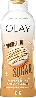 Body Wash for Women, Hydrating & Moisturizing, Holiday Edition, With Plant Based Cleansers, B3 Complex, For All Skin Types, Spoonful of Sugar with Glazed Crème & Vanilla Custard Scent, 22 fl oz