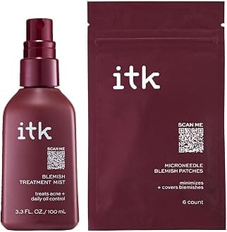 Salicylic Acid Acne + Blemish Clarifying Duo - Salicylic Acid Blemish Face Mist with Soothing Peppermint Oil + Salicylic Acid Microneedle Hydrocolloid Pimple Patches with Aloe Vera, 6 Ct.