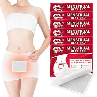 Heating Patches for Period Cramps, Menstrual Heat Therapy Patches, Adhesive Heat Patches- 6 Pack Hot Compress Warm Wrap, Travel Essentials for Women