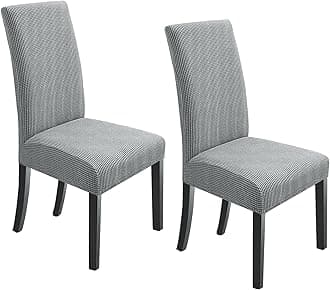 NORTHERN BROTHERS Dining Chair Covers Stretch Chair Covers Parsons Chair Slipcover Chair Covers for Dining Room Set of 2,Light Grey