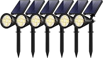 InnoGear Solar Lights Outdoor Waterproof Solar Garden Light for Outside Yard Landscape Lighting Pathway Spot Lights Spotlight Wall Light Auto On/Off, Pack of 6 (Warm White)