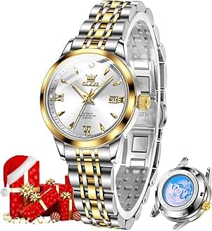 Womens Automatic Watch Gold Luxury Diamond Self Winding Ladies Wrist Watches Waterproof Luminous Date