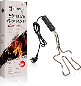 Electric Charcoal Starter 700W – Superior BBQ Grill Fireplace Coal Lighter Easy & Quick Ignite Briquettes |No Sparks or Flames | 304 Stainless Steel Coils Elements 5ft Long Cable (700W)