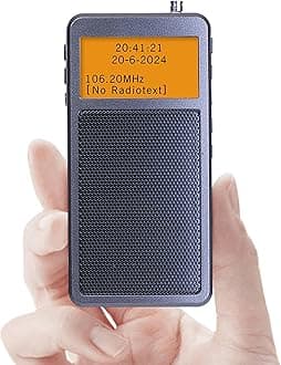 Personal FM Pocket Radio Portable to Bluetooth Earphones Mini Digital Tuning Walkman Radio Alarm Clock Rechargeable with Backlight LCD Display 3 Watts Speaker for Walking Jogging