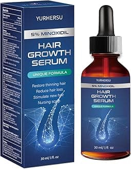 Hair Growth Serum with 5% Minoxidil, Restore Thinning Hair Reduce Hair Loss, Stimulate New Hair Nursing Scalp for Women Men Get Stronger Thicker Longer Hair or Beard-60ml