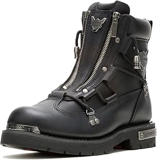 Footwear Mens Brake Light Leather Riding Casual Boots Ankle - Black