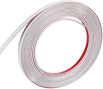 5m X 0.7cm White Molding Trim Peel and Stick, Flexible Molding Trim for Tile and Wall Edges Wall Ceiling Floor Cabinet Tile Edge Moulding Self-Adhesive Panel Moulding for Tiles and Walls Edges