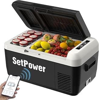 Setpower PT30 12V Refrigerator Dual Zone 32 Quart Car Refrigerator 12V Portable Fridge Electric Cooler for Vehicles SUV Van RV Truck Car Camping Road Travel