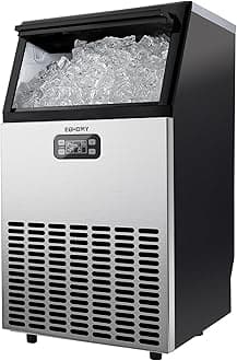 EUHOMY Commercial Ice Maker Machine, 100lbs/24H Stainless Steel Under Counter ice Machine with 33lbs Ice Storage Capacity, Freestanding Ice Maker.