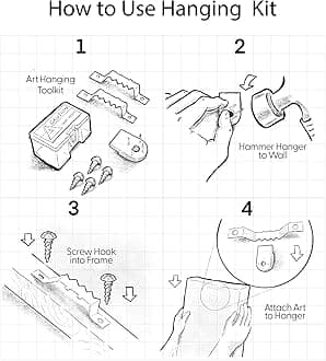 SIGNFORD Framed Canvas Print Wall Art Autumn Forest Stream Colorful Waterfall Landscape in Fall Woodland Scene Illustrations Modern Art Decorative for Living Room, Bedroom, Office - 16"x24" Natural