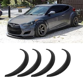 Universal Fender Flares 4PCS,Car Fender Body Kit,Wheel Arches Fender Flares Flexible PP,Fits for Honda Civic,Corvette Universal Wheels Arches Edge Trim Protector(89cm-Black)