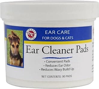 Miracle Care Ear Cleaner Pads, 90 Single Use Pre-Soaked Pads to Gently Clean Dog and Cat Ears, Reduces Odor and Waxy Build Up