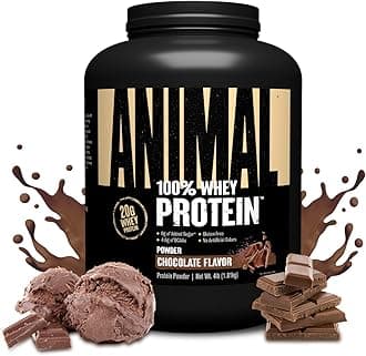 Animal 100% Whey Protein Powder – Whey Blend for Pre Workout or Post Workout, Recovery, or an Anytime Low Sugar Protein Boost Meal Replacement with BCAA Branched Chain Amino Acids – Chocolate, 4 lb