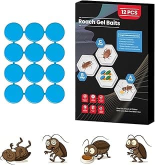 12 Pack Roach Killer Indoor Infestation Roaches Gel Bait Stations, Powerful Cockroach Killer Indoor Home for Roach Infestation, Long-Lasting & Effective Cockroach Gel Bait, Easy to Use & No Mess