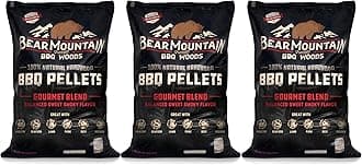 Bear Mountain FK99 Premium All Natural Low Moisture Hardwood Smoky Gourmet Blend BBQ Smoker Pellets for Outdoor Grilling, 20 Pound Bag (3 Pack)