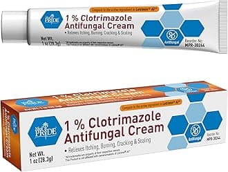 1% Clotrimazole Antifungal Cream 1oz- Fungus Skin Care Treatment with - Jock Itch Body Ointment - Fights Infection, Sweat Rash, Athletes Foot, Ringworm & Relieves Itching, Burning
