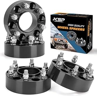 KSP F150 Wheel Spacers 2 inch, 6x135 Wheel Spacer for Ford F150 Expedition Navigator 2015-2022, 50mm Thick with M14x1.5 Studs and 87.1mm Hub Bore 6 Lug Hubcentric Wheel Adapters Black 4PCS