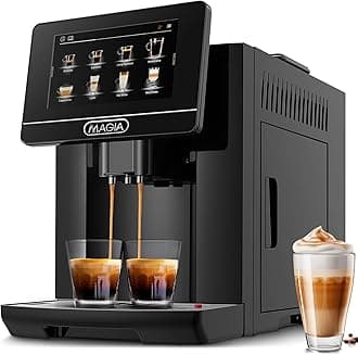 Zulay Magia Fully Automatic Espresso Machine With Grinder - 19 Customizable Coffee Options - Auto-Cleaning For Easy Maintenance - Milk-Foam System For Latte, Cappuccino, Macchiato - OG Black
